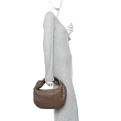 Bottega Veneta Nappa Intrecciato Teen Jodie Hobo Taupe Grey 2 of 10
