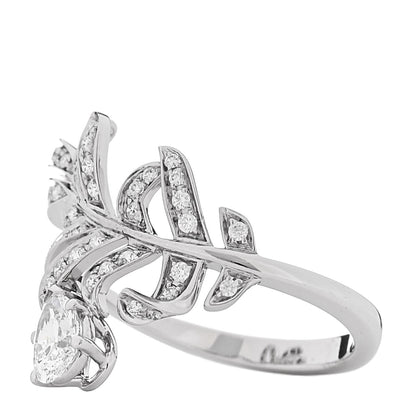 Chanel 18K White Gold Diamond Plume De Chanel Ring 53 6.5 4 of 5