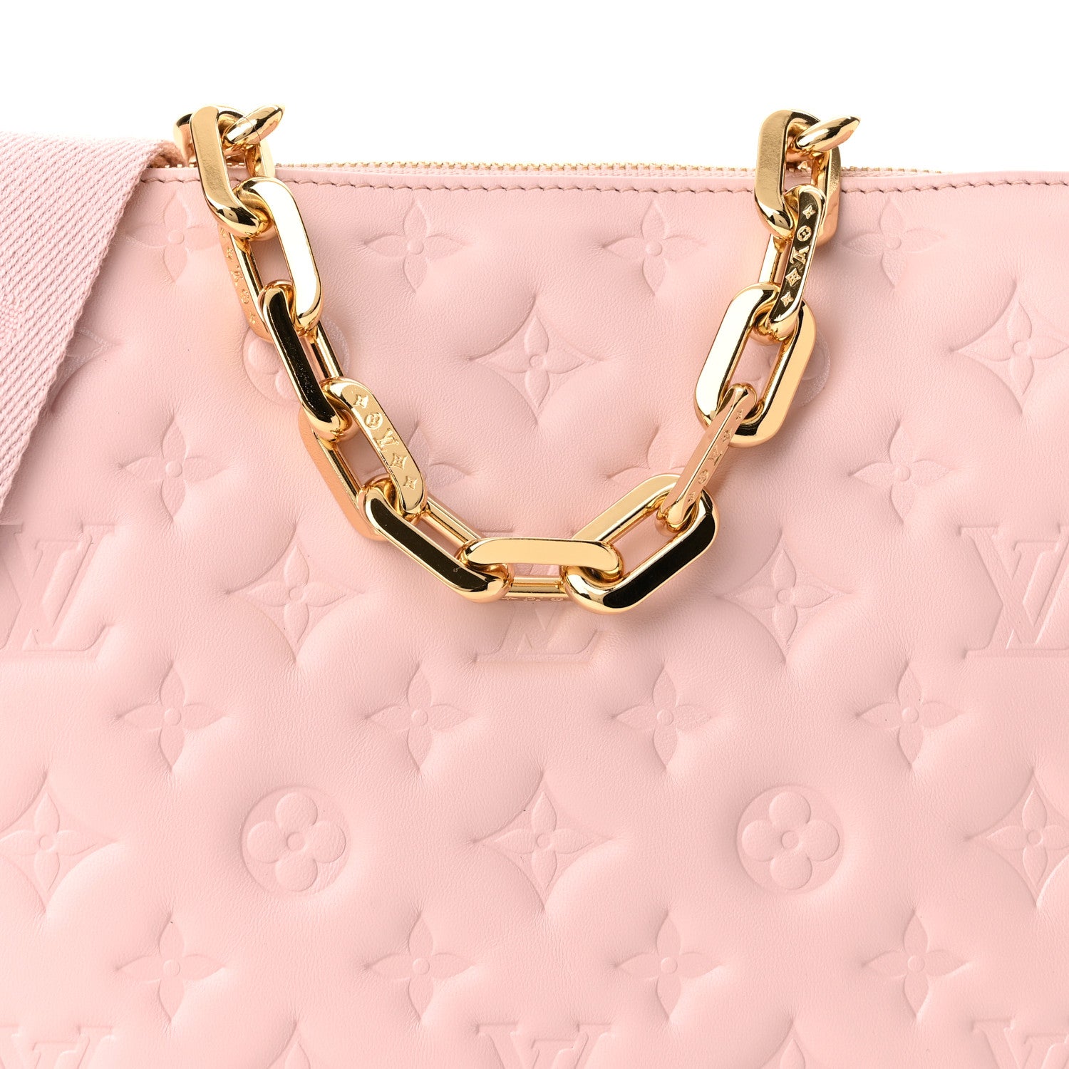 Louis Vuitton Lambskin Embossed Monogram Coussin PM Rose 9 of 11