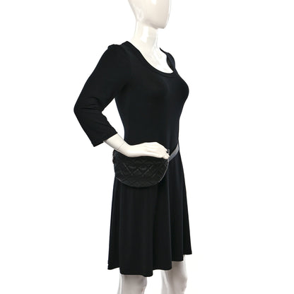 Chanel Grained Calfskin Quilted Waist Belt Bag Black 3 of 9