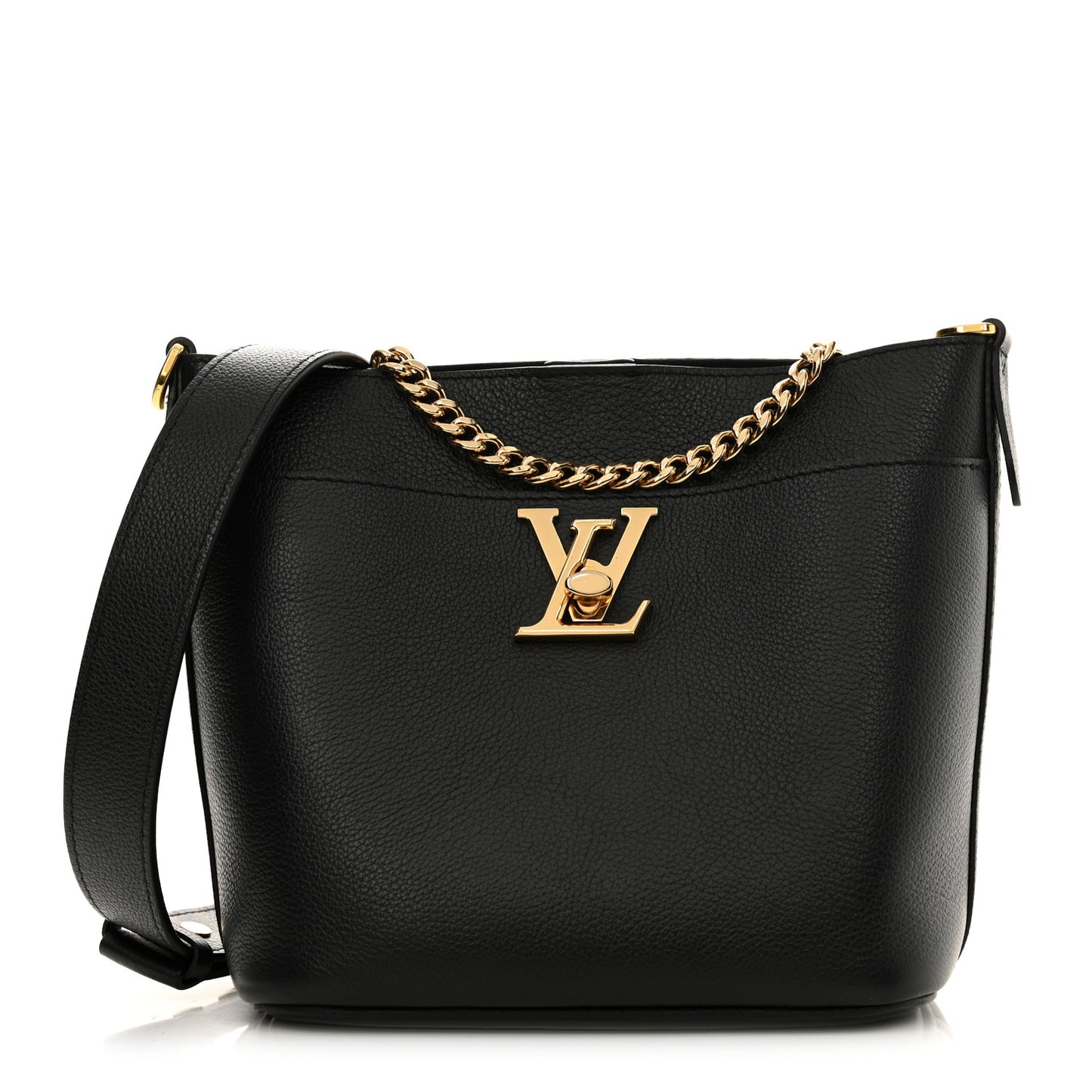 Calfskin Lock and Walk Bucket Black