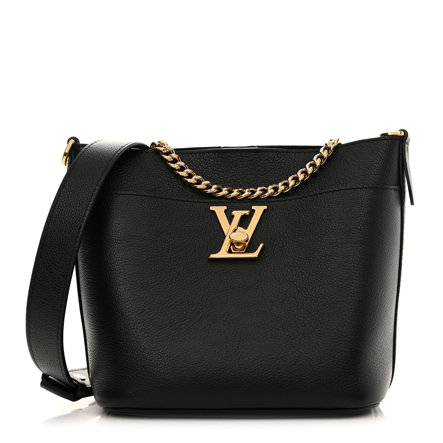 Louis Vuitton Calfskin Lock and Walk Bucket Black 1 of 12