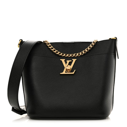 Louis Vuitton Calfskin Lock and Walk Bucket Black 1 of 12