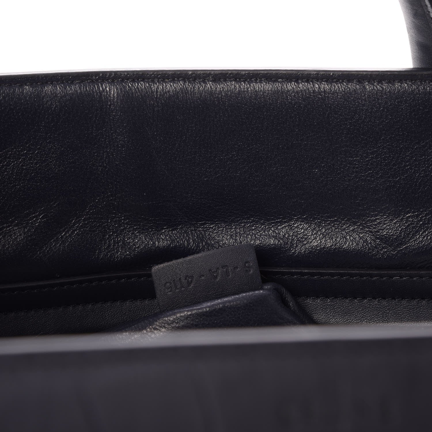 Celine Crocodile Embossed Calfskin Medium Phantom Luggage Navy Blue 7 of 7
