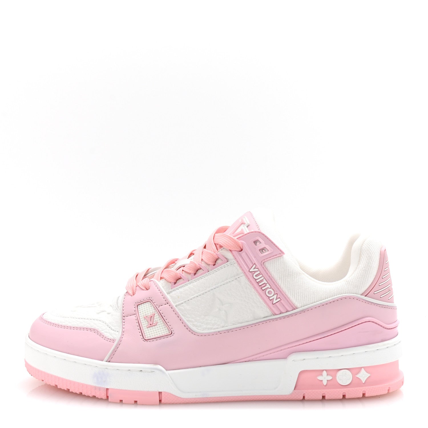Louis Vuitton Calfskin Monogram Womens LV Trainer Sneakers 39.5 Light Pink 1 of 9