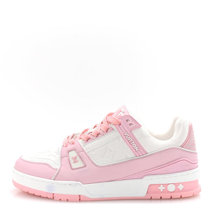 Louis Vuitton Calfskin Monogram Womens LV Trainer Sneakers 39.5 Light Pink 1 of 9