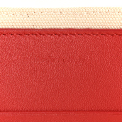 Celine Cotton Canvas Calfskin Made In Large Pouch Red 6 of 11