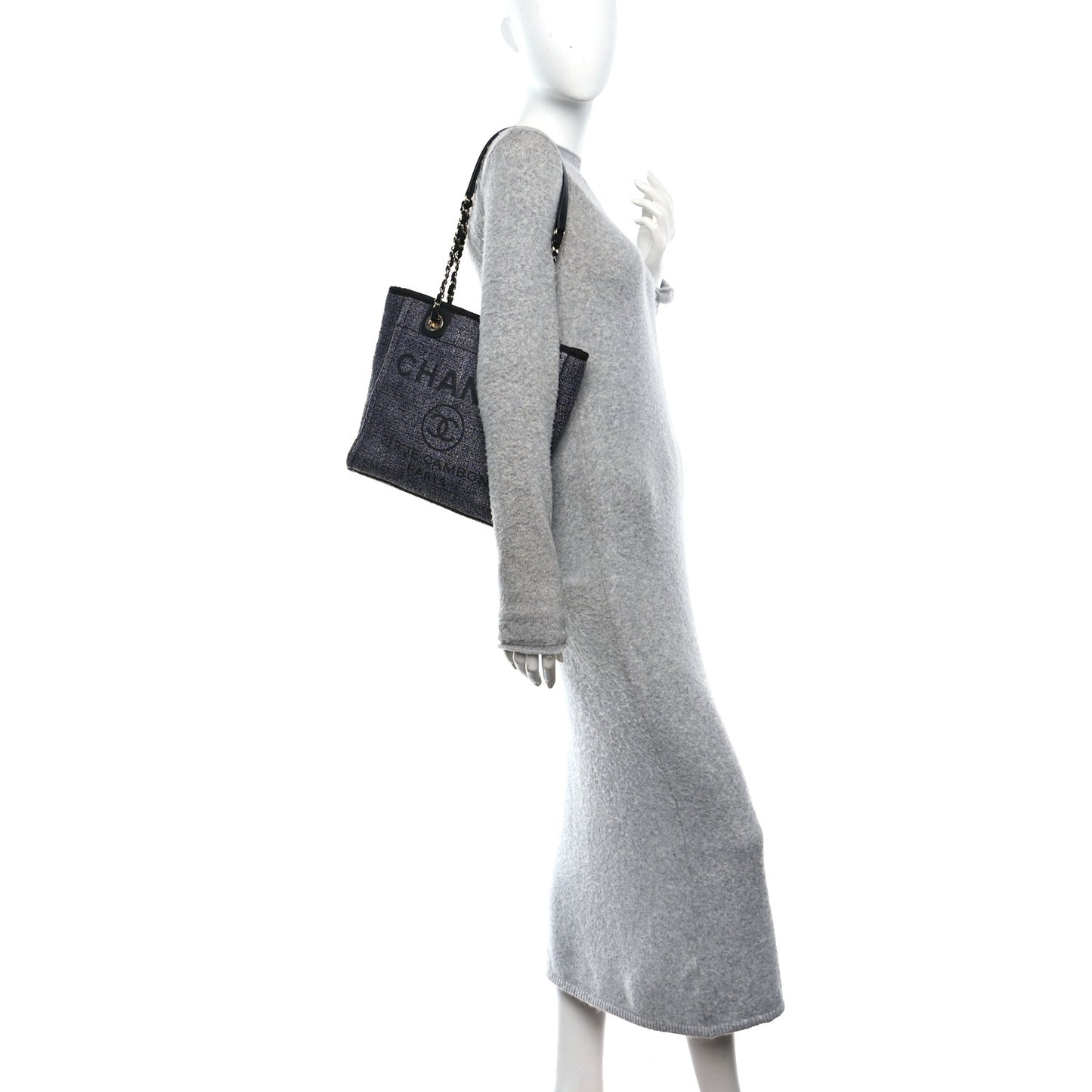 Lurex Boucle Mini Deauville Tote Black