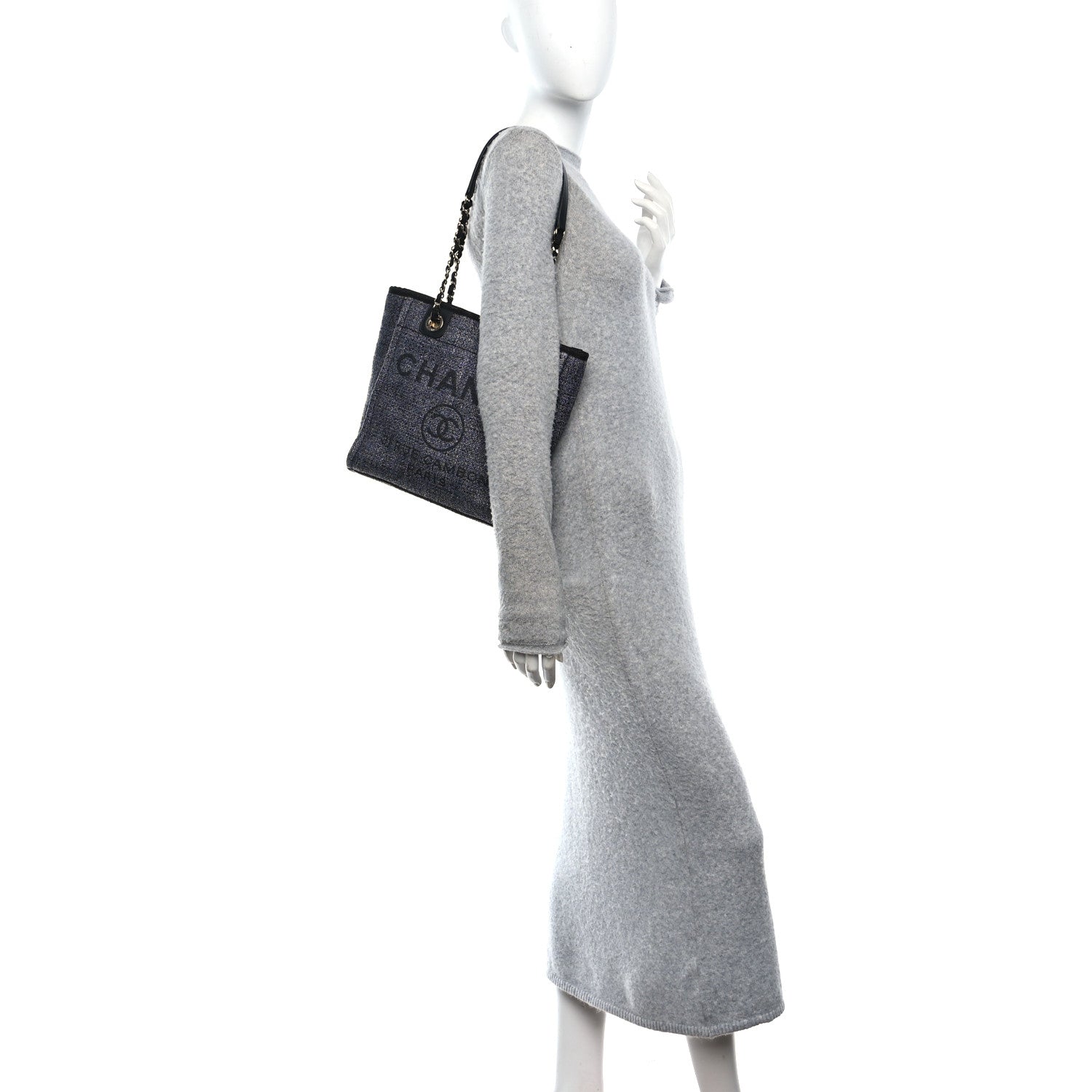 Chanel Lurex Boucle Mini Deauville Tote Black 2 of 11