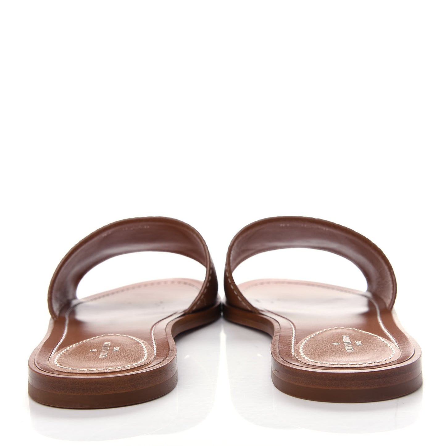 Calfskin Lock It Flat Mule 38 Cognac