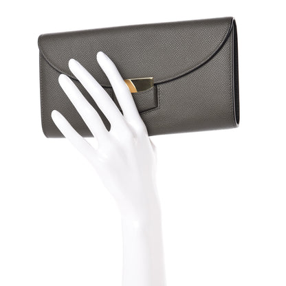 Celine Grained Calfskin Large Trotteur Multifunction Flap Wallet Grey 2 of 8