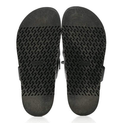 Hermes Calfskin Womens Chypre Sandals 39.5 Black 5 of 12