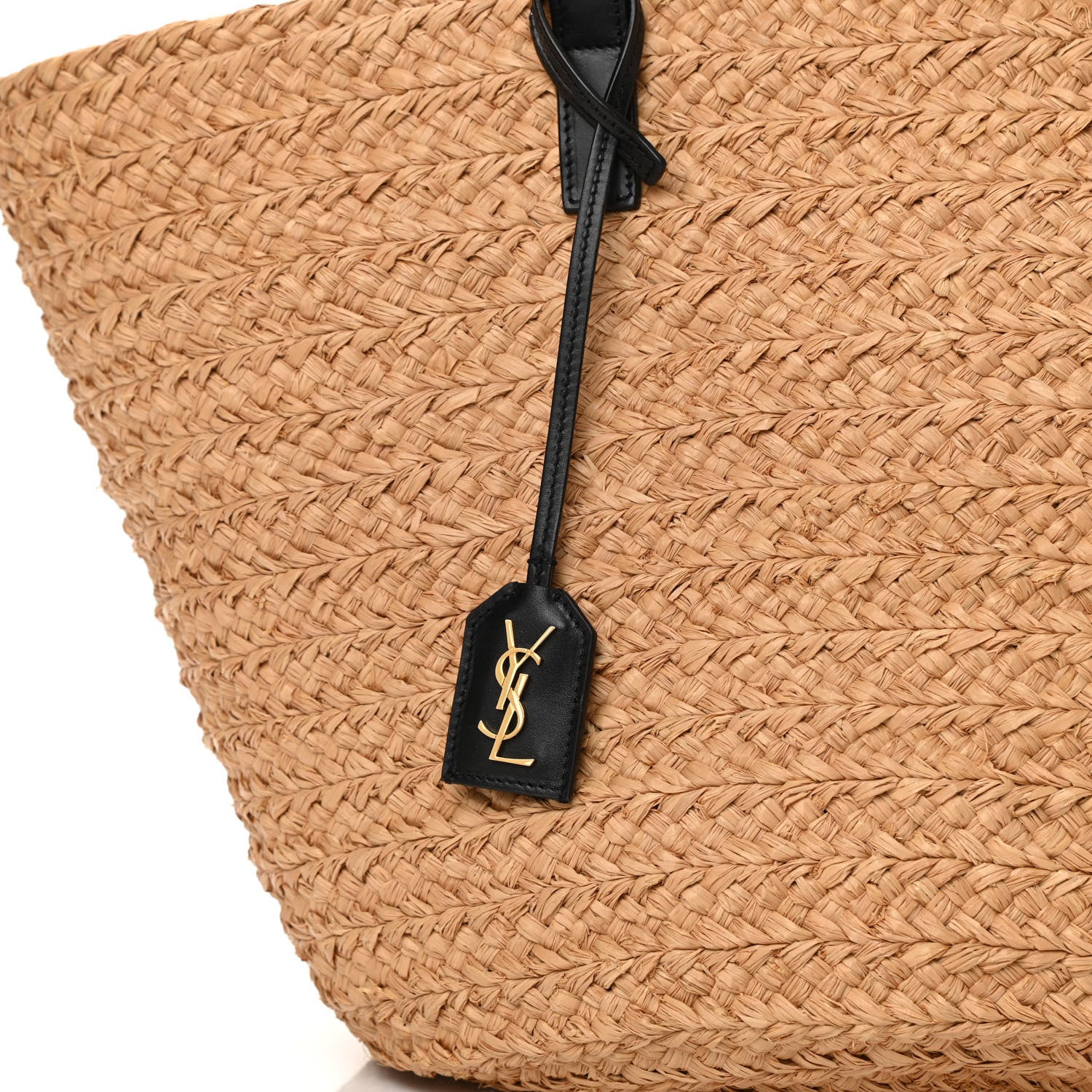 Saint Laurent Raffia Calfskin Medium Panier Tote 8 of 10