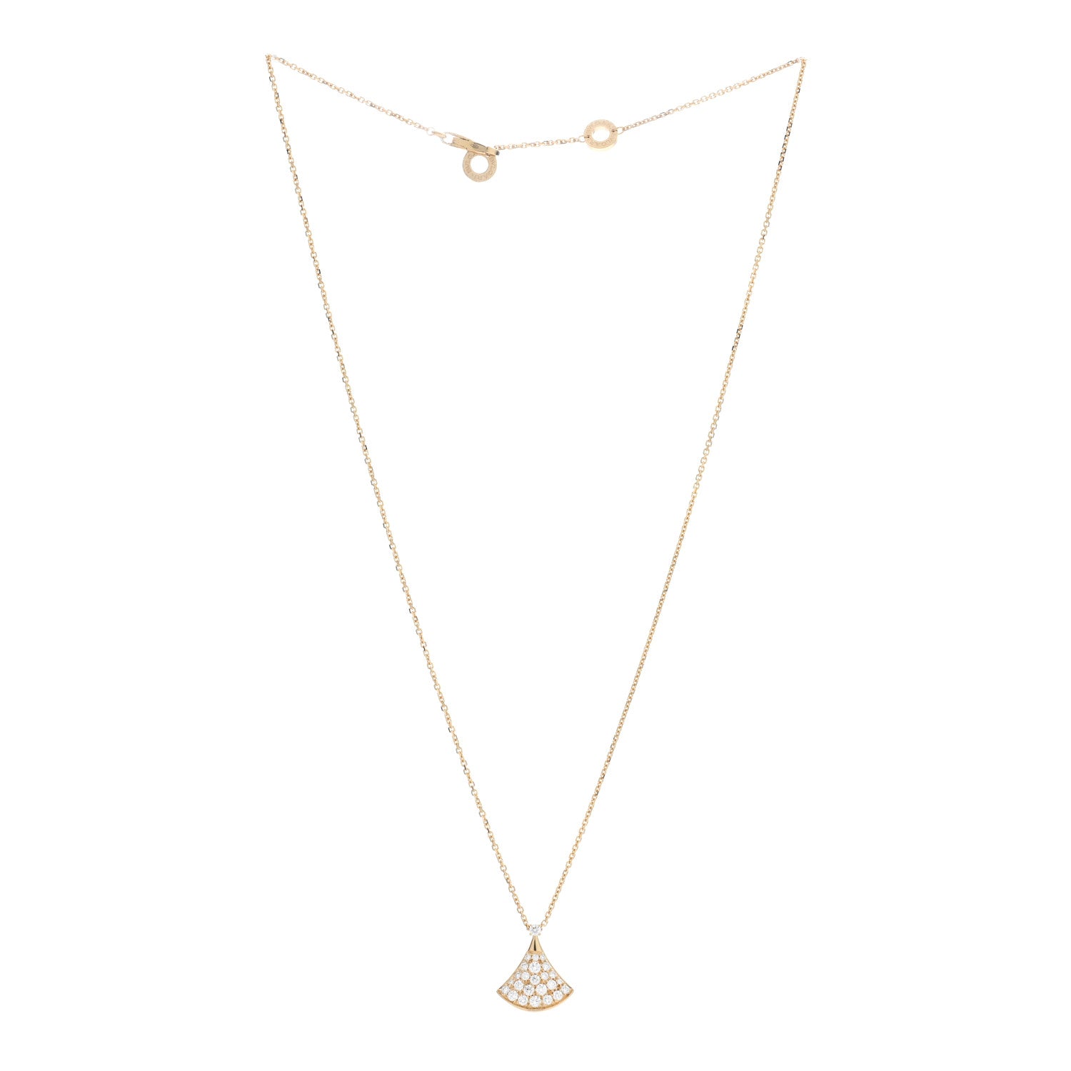 Bulgari 18K Yellow Gold Diamond Divas' Dream Pave Pendant Necklace 3 of 5