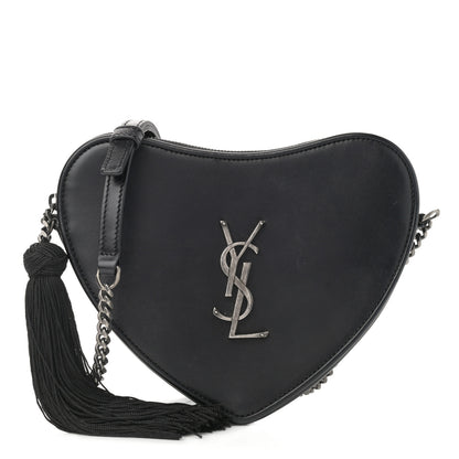 Saint Laurent Calfskin Heart Monogram Crossbody Black 1 of 12