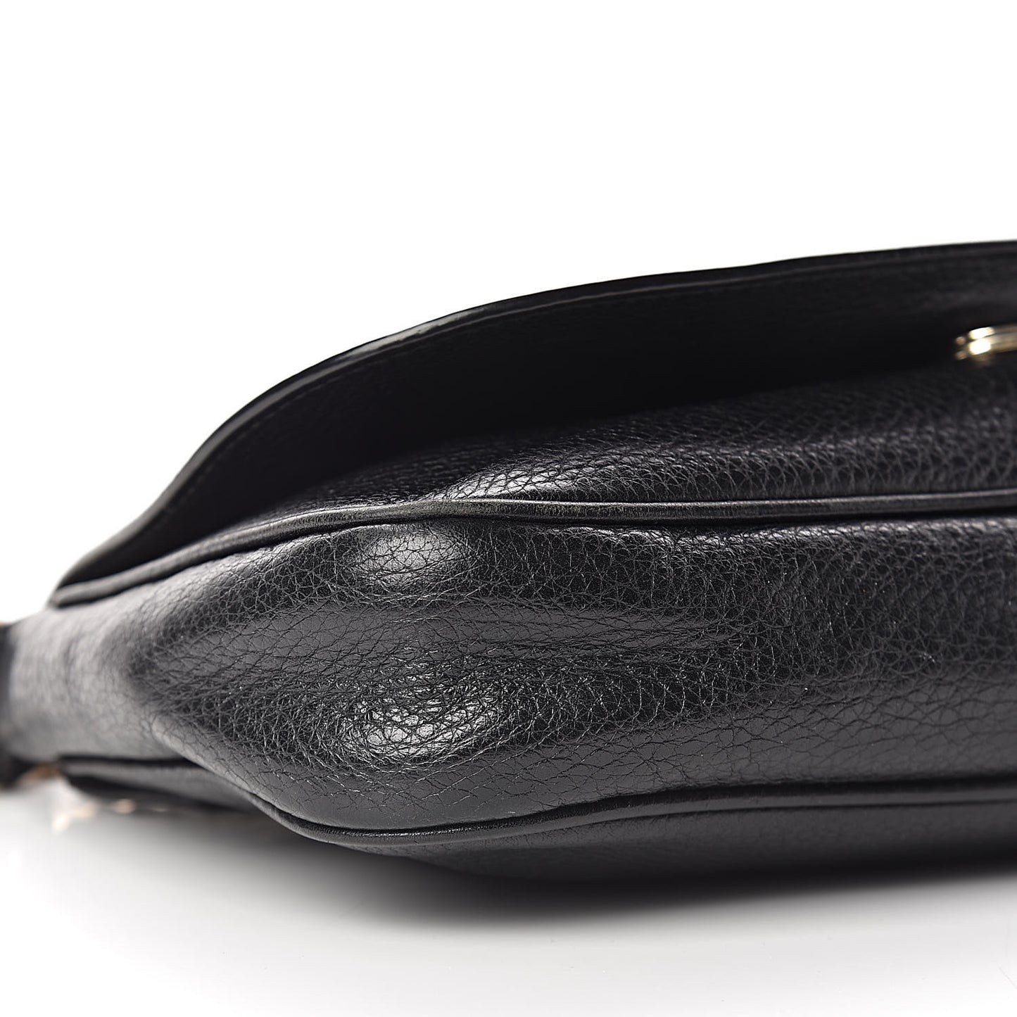 Pebbled Calfskin Medium Soho Flap Crossbody Black