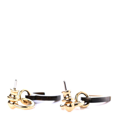 Hermes Permabrass Buffalo Horn Amulettes Equestre Earrings 3 of 4