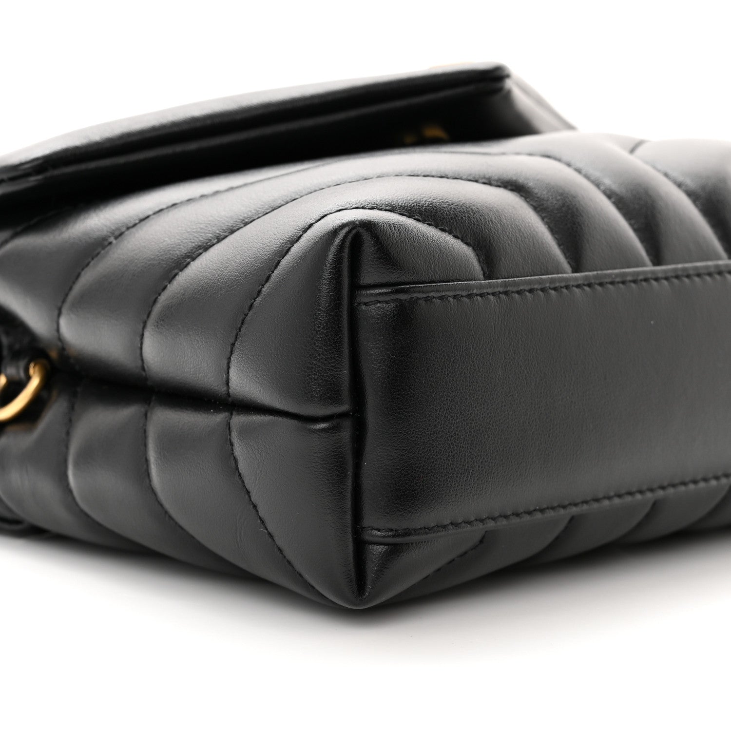 Saint Laurent Calfskin Y Quilted Monogram Toy Loulou Crossbody Bag Black 9 of 12