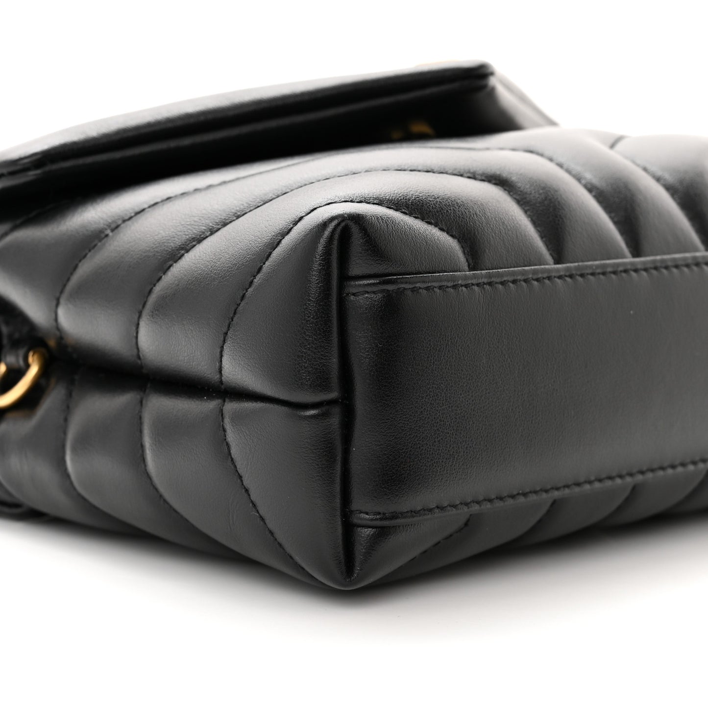 Calfskin Y Quilted Monogram Toy Loulou Crossbody Bag Black