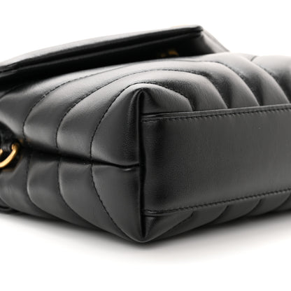 Saint Laurent Calfskin Y Quilted Monogram Toy Loulou Crossbody Bag Black 9 of 12