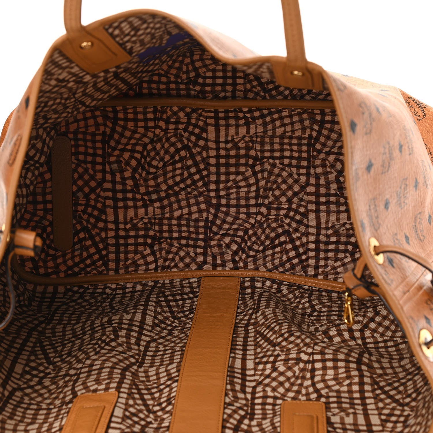 MCM Visetos Large Liz Reversible Shopper Tote Cognac 8 of 15