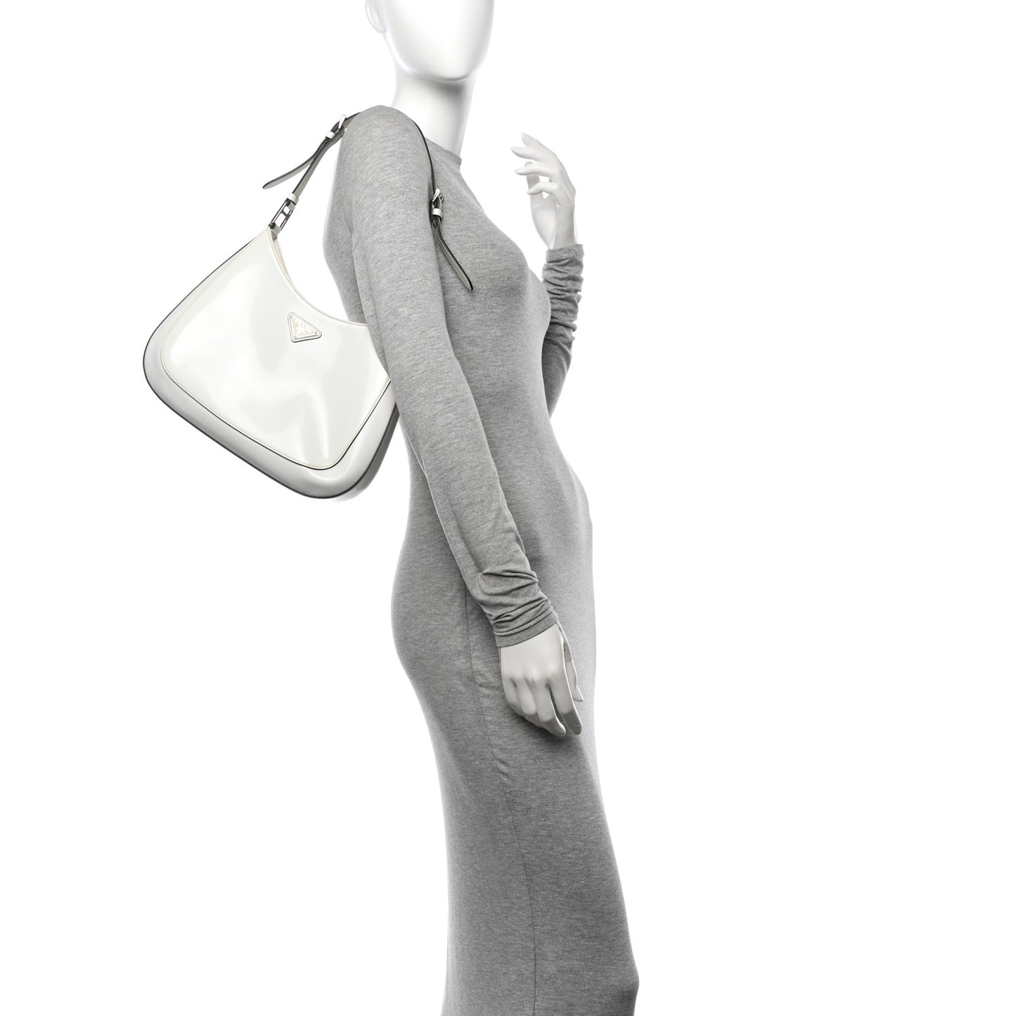 Spazzolato Cleo Adjustable Strap Shoulder Bag White