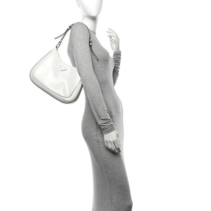 Prada Spazzolato Cleo Adjustable Strap Shoulder Bag White 2 of 13