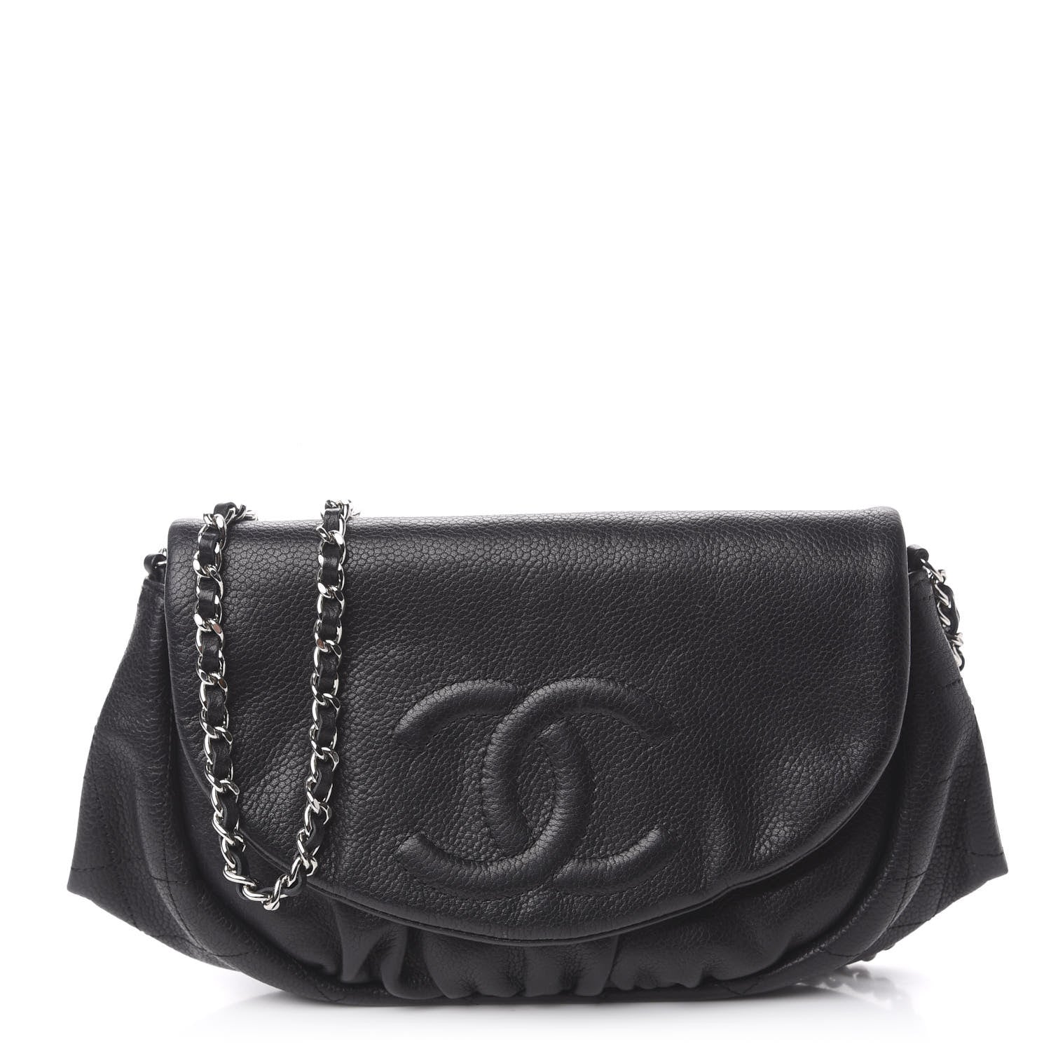 Chanel Caviar Half Moon Wallet On Chain WOC Black 1 of 11