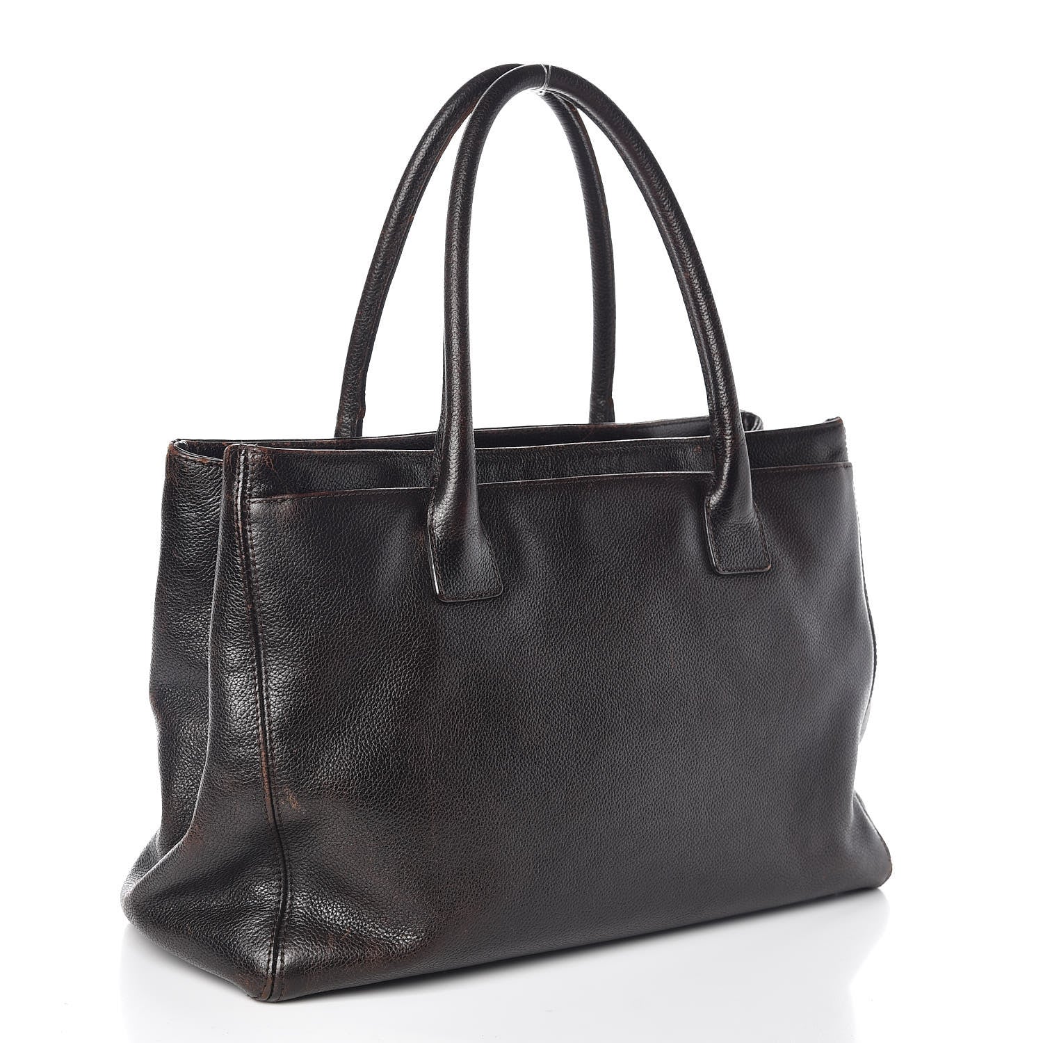 Chanel Calfskin Cerf Executive Shopper Tote Dark Brown 3 of 14