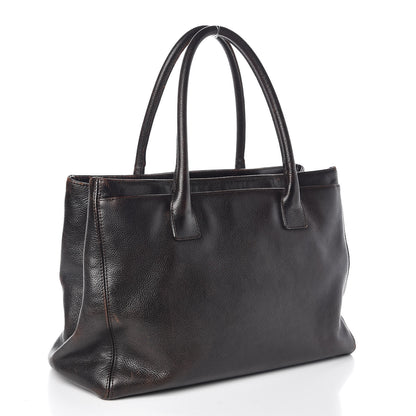 Chanel Calfskin Cerf Executive Shopper Tote Dark Brown 3 of 14