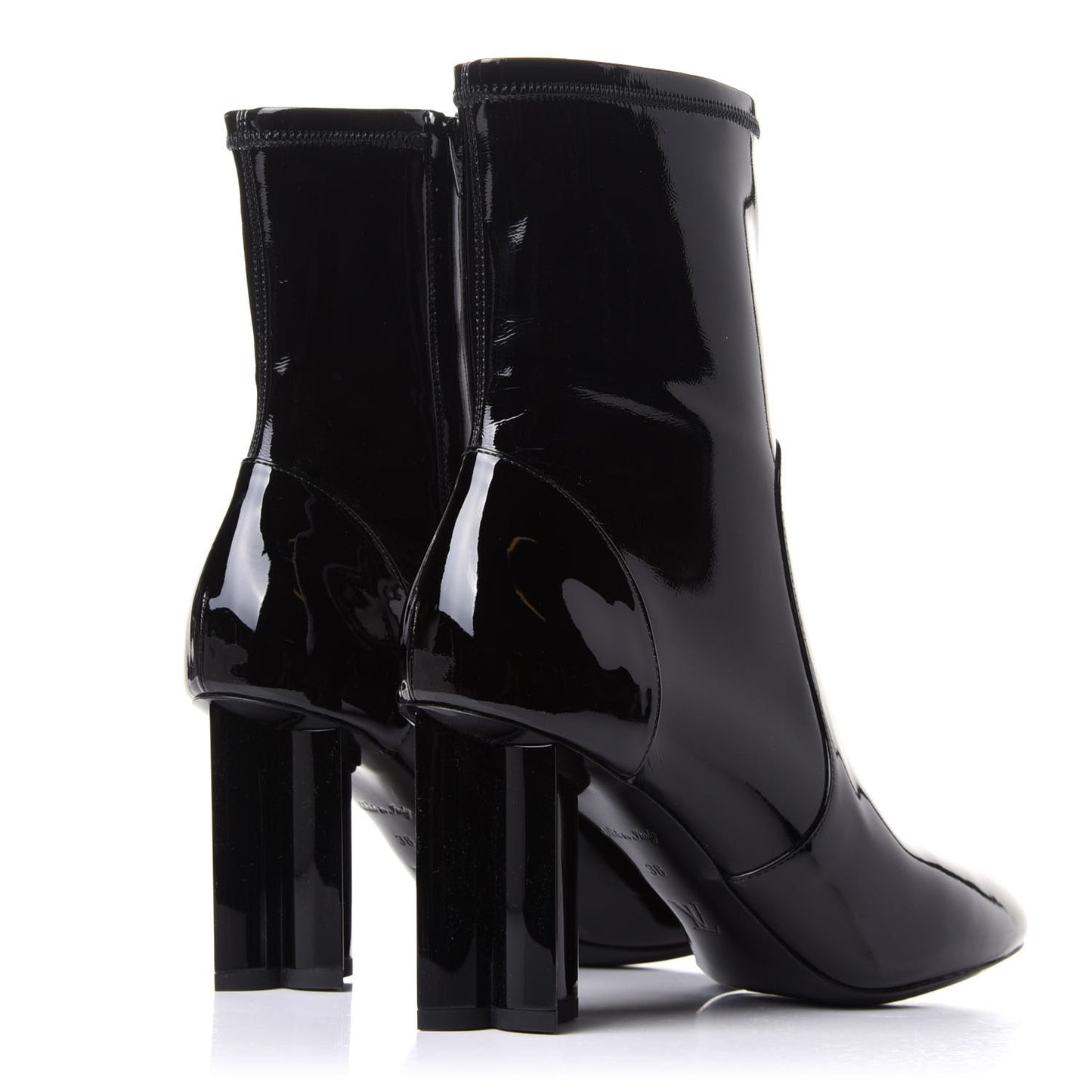 Patent Silhouette Ankle Boots 38 Black