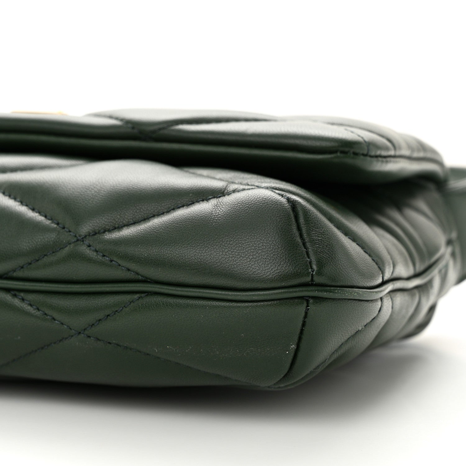 Saint Laurent Lambskin Quilted Le 57 Diamond Shoulder Bag Vert Fonce 10 of 11