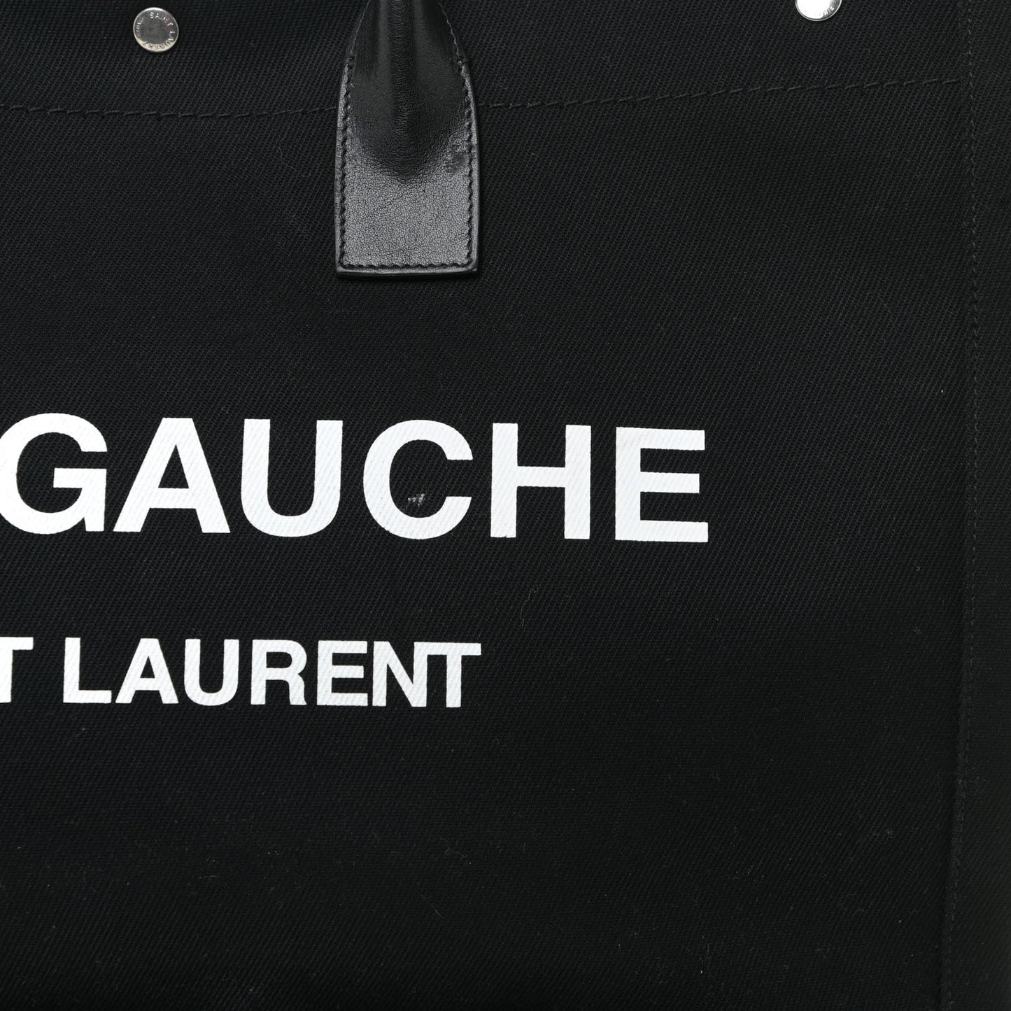Linen Calfskin Rive Gauche Tote Black