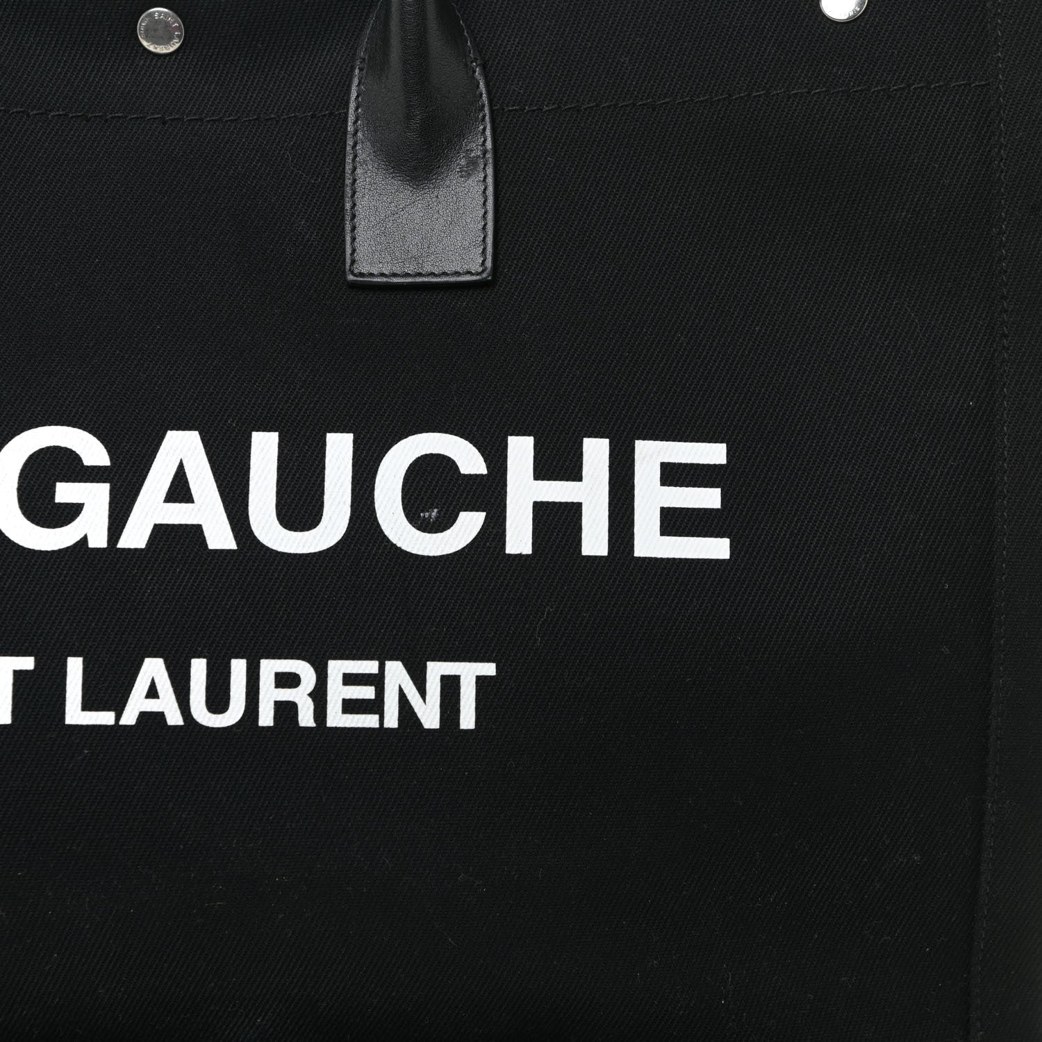 Saint Laurent Linen Calfskin Rive Gauche Tote Black 7 of 17