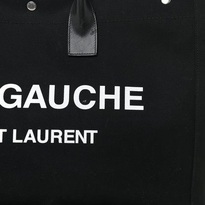 Saint Laurent Linen Calfskin Rive Gauche Tote Black 7 of 17