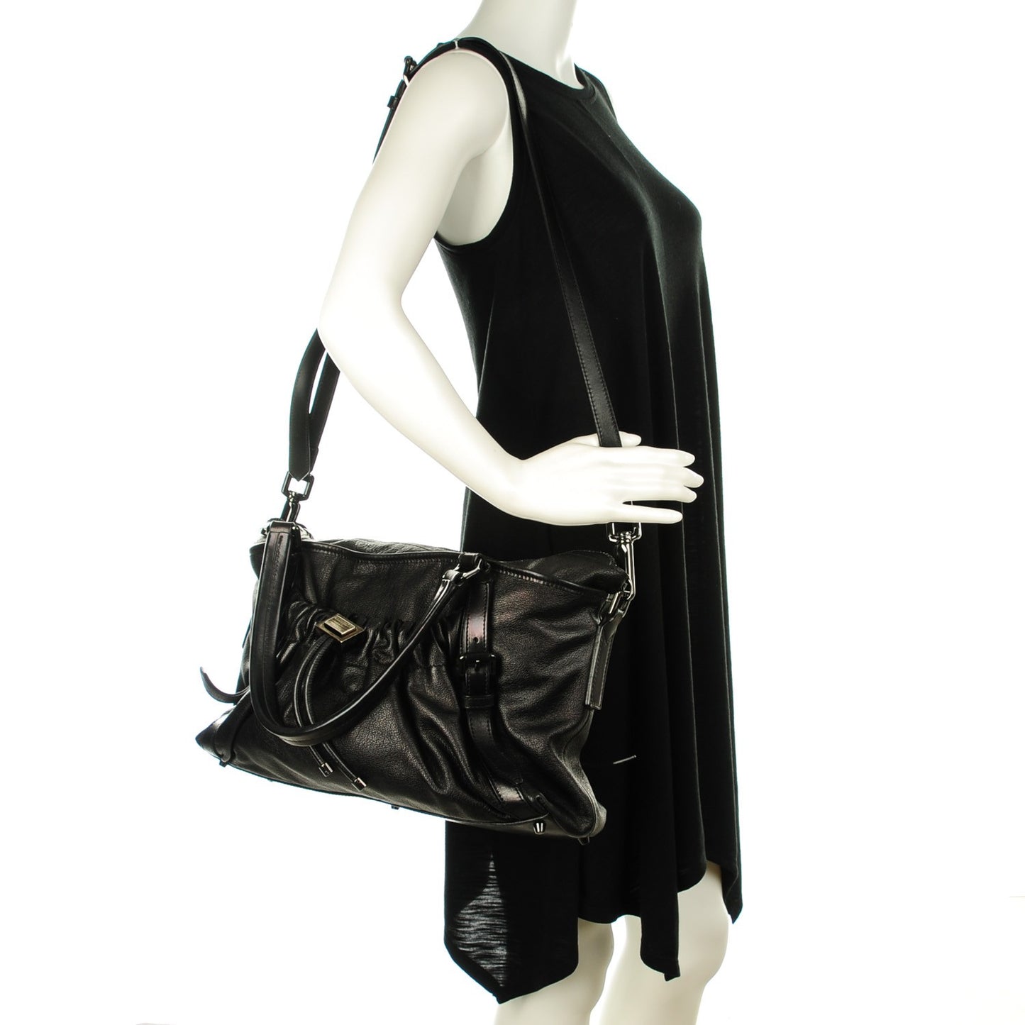 Calfskin Dallinger Satchel Black