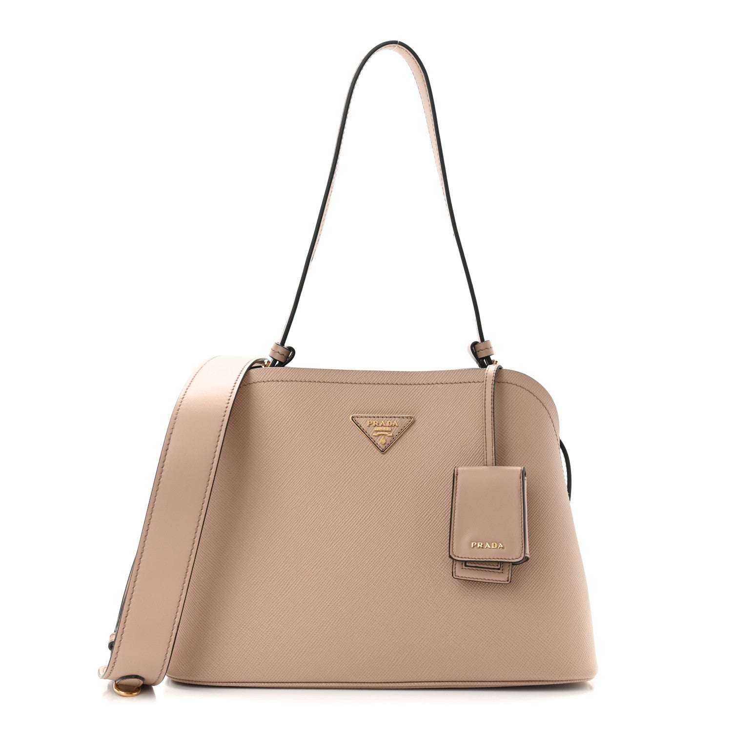 Prada Saffiano Cuir Small Matinee Tote Cipria Black 1 of 11