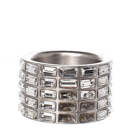 Chanel Crystal Baguette CC Ring 7 Silver 4 of 5