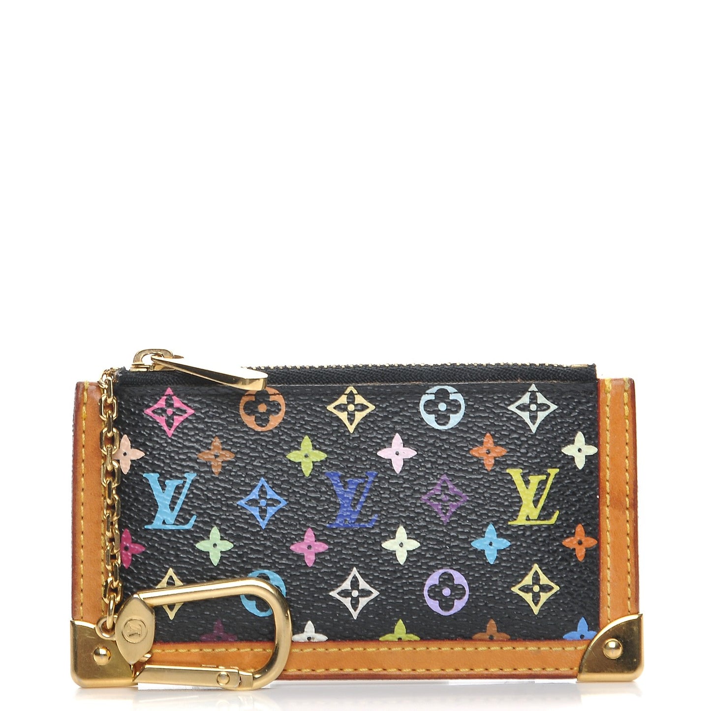 Monogram Multicolor Key Pouch Black