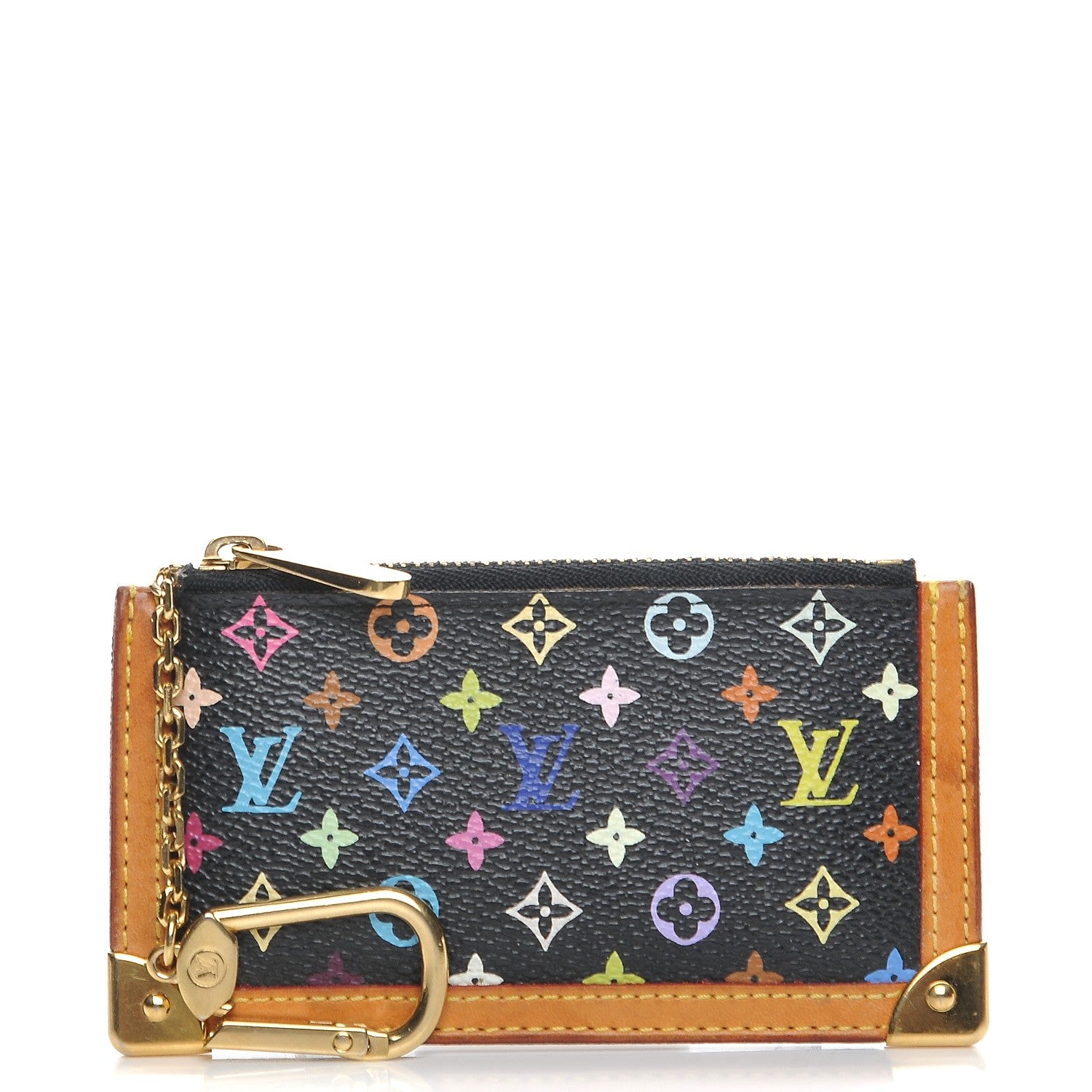 Louis Vuitton Monogram Multicolor Key Pouch Black 1 of 8