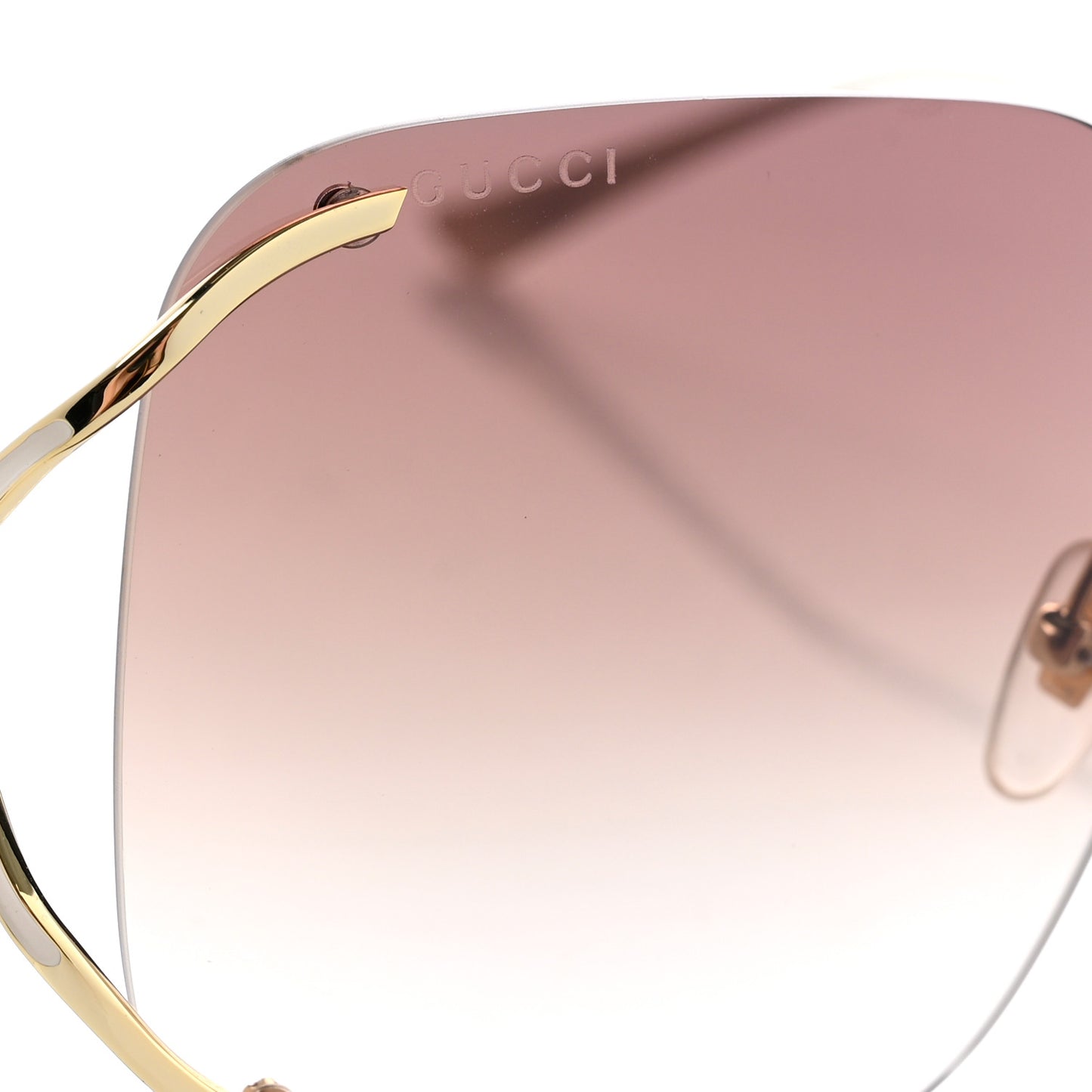 Metal Oversized Sunglasses GG0646S Gold Brown