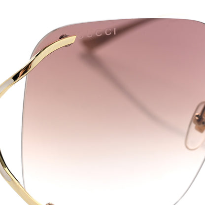Gucci Metal Oversized Sunglasses GG0646S Gold Brown 8 of 9