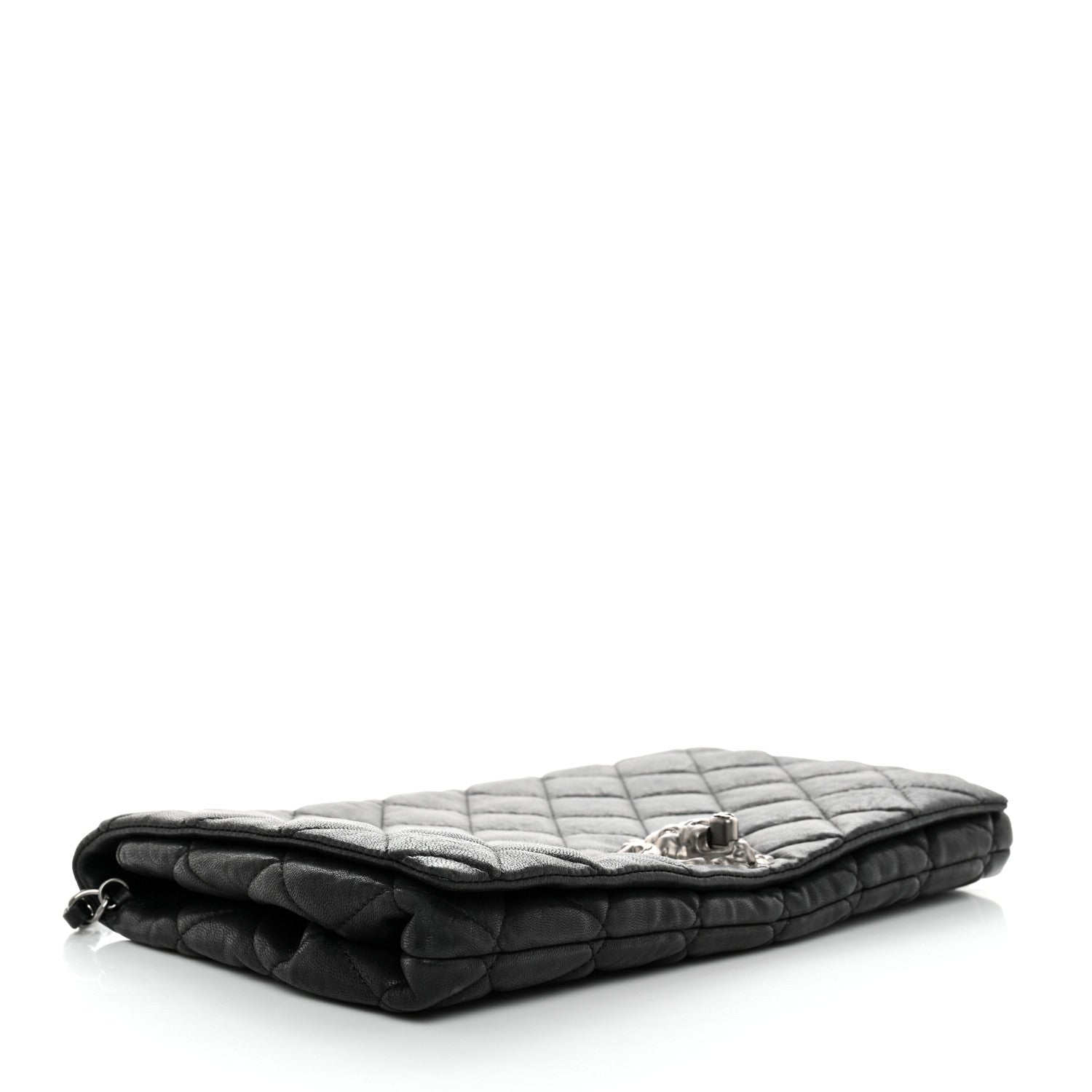 Chanel Lambskin Quilted Medium Leo Lion Flap Clutch Black 3 of 11