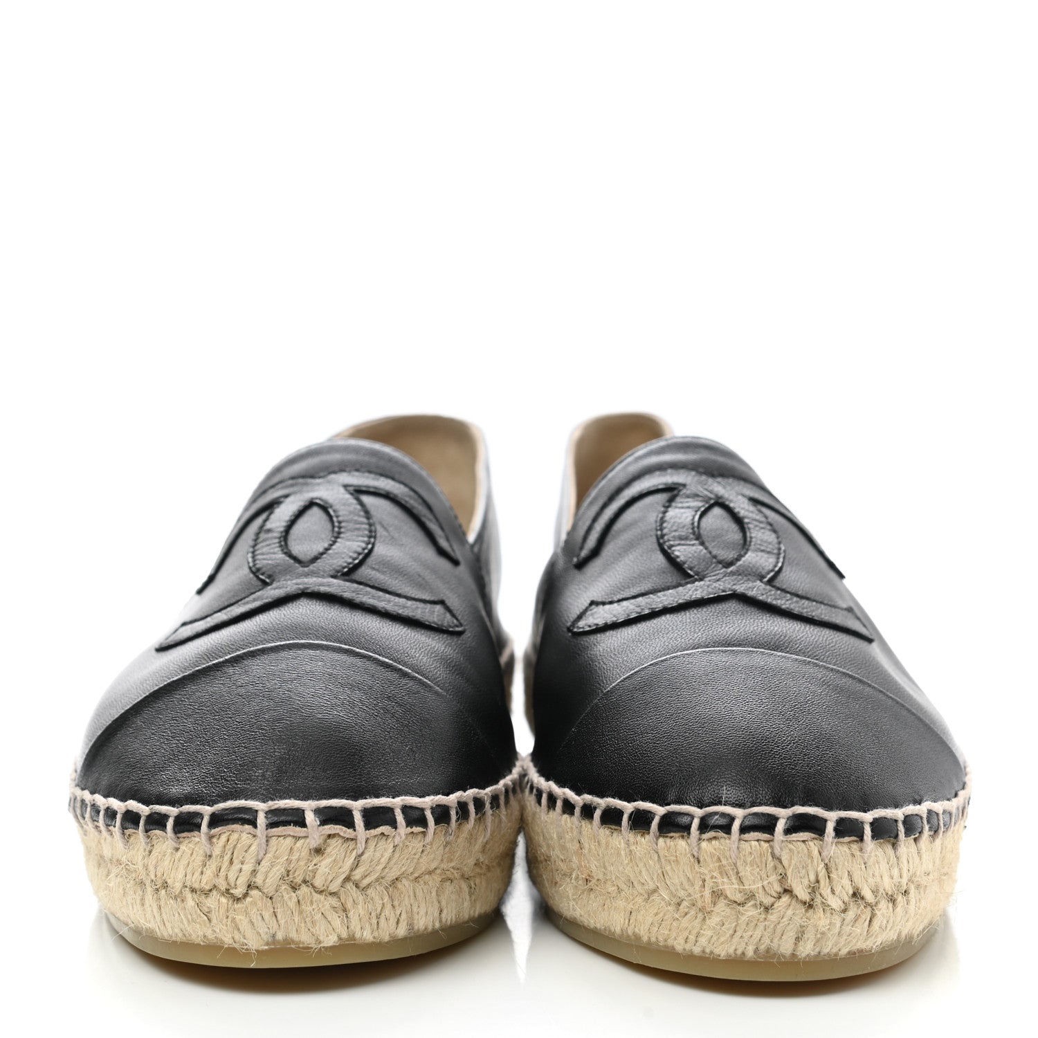 Chanel Lambskin CC Espadrilles 38 Black 2 of 9