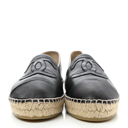 Chanel Lambskin CC Espadrilles 38 Black 2 of 9