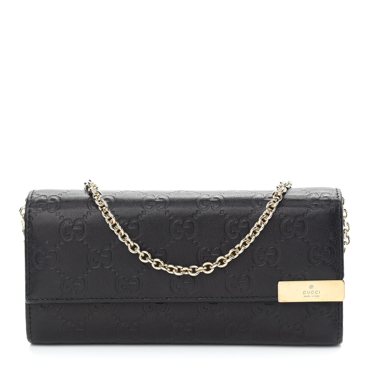 Soft Microguccissima Dice Chain Wallet Black