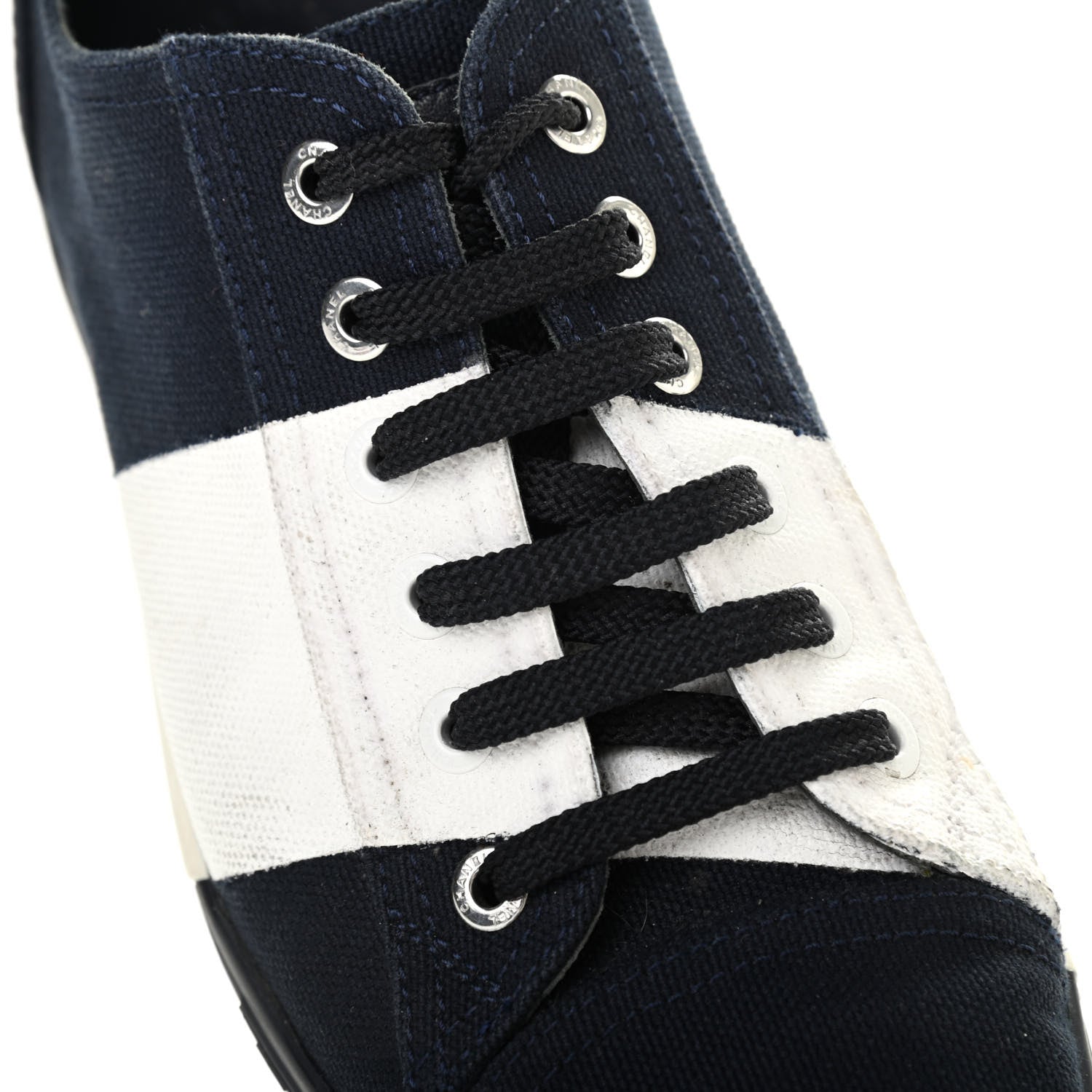 Chanel Canvas Tennis 37.5 Blue Marine White 9 of 12