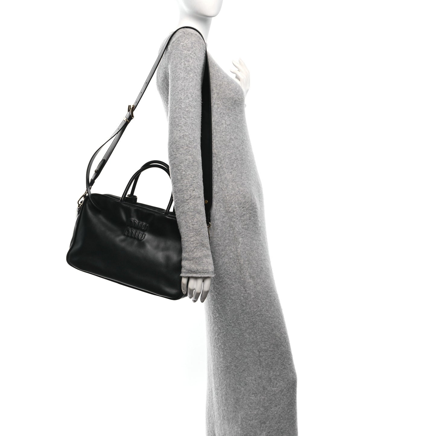 Soft Calf Softy Beau Top Handle Bag Black