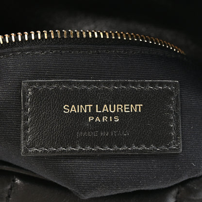Saint Laurent Lambskin Quilted Toy Loulou Puffer Monogram Chain Satchel Black 6 of 9