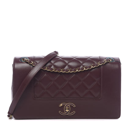 Chanel Sheepskin Quilted Vintage Mademoiselle Flap Dark Red 1 of 11